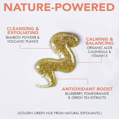 Face Scrub and Face Wash, Gentle Exfoliating, Cleansing Facial Scrub Exfoliator, Natural & Organic Ingredients